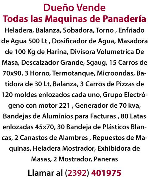 Vendo Maquinas de Panadería